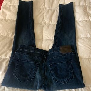 True Religion Halle Mid Rise Super Skinny size 27. Full length. Dark blue